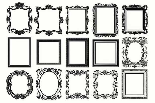 Foto klassieke elegantie prachtige zwart-wit fotolijst clipart