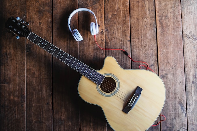 Klassieke gitaar- en muziekhoofdtelefoons