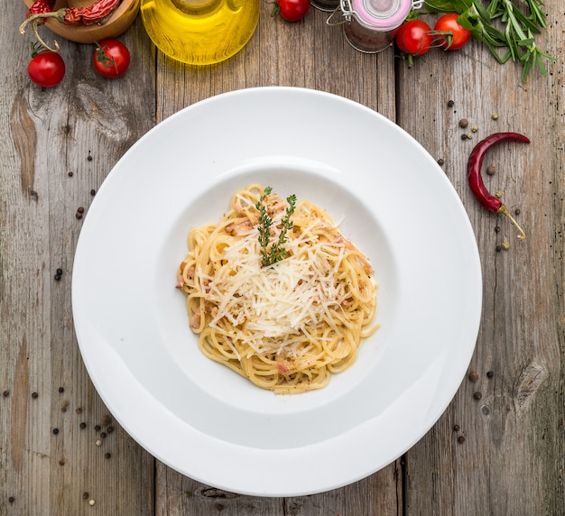 Klassieke Italiaanse keuken Spaghetti Carbonara