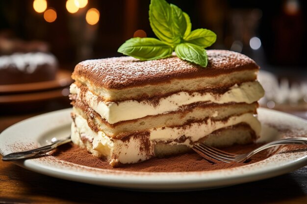 Klassieke Italiaanse tiramisu taart CloseUp