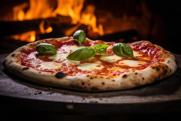 Klassieke Margherita Pizza, vers uit de houtoven