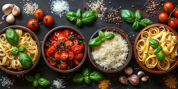 Klassieke pasta op de achtergrond van de keuken dieet en voedselconcept