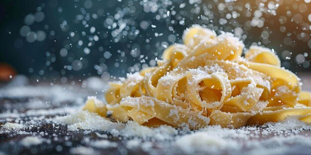 Klassieke pasta op de achtergrond van de keuken dieet en voedselconcept