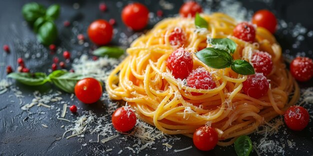 Klassieke pasta op de achtergrond van de keuken dieet en voedselconcept