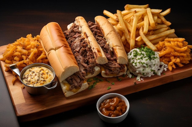 Klassieke Philly Cheesesteak Sandwich Combo Platter