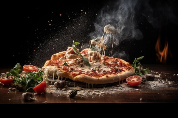 Klassieke pizza elegantie visueel plezier