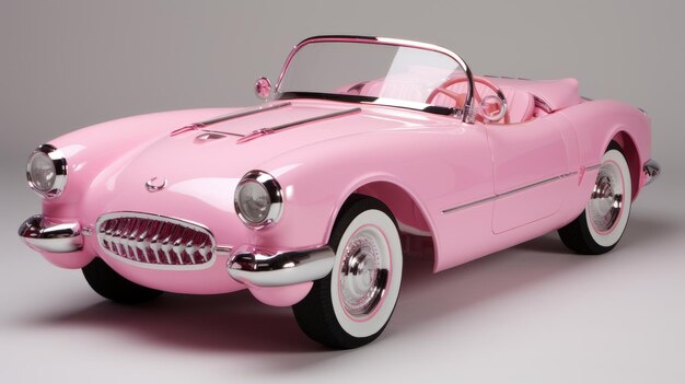 Klassieke roze auto in roze stijl