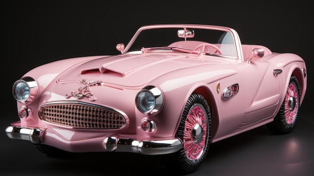 Klassieke roze auto in roze stijl