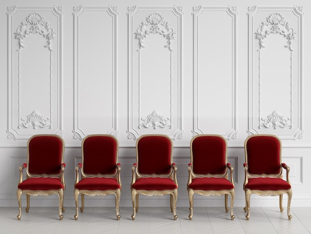 Klassieke stoelen in klassiek interieur met kopie ruimte