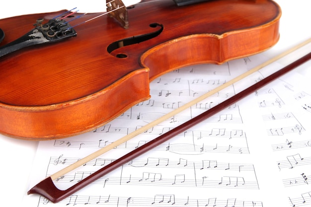 Klassieke viool op noten