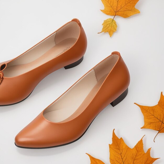 klassieke vrouwelijke herfst schoen op een wit oppervlak