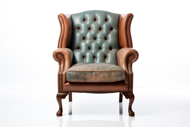 Klassieke Wingback stoel geïsoleerd op witte achtergrond