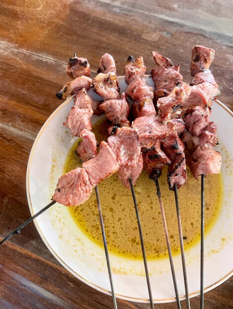 Klatak Satay Sate Klatak goat satay or lamb satay dish originally from Yogyakarta Indonesia