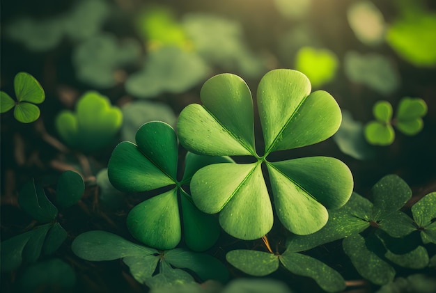 klavertje vier achtergrond. Dag van de Aarde en St Patrick Day's