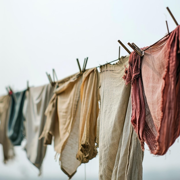 Foto kleding die aan een waslijn hangt