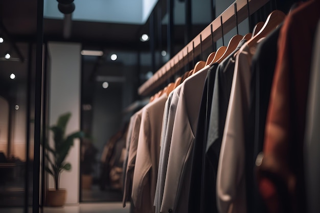 Kleding hangt aan een hanger in een modewinkel