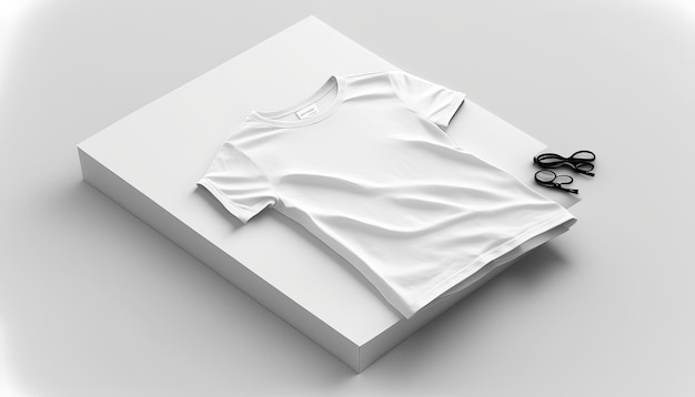 Foto kleding witte mockup geïsoleerd op witte achtergrond technologie ai