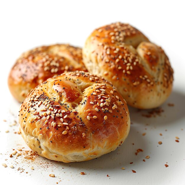 Foto klein arabisch libanese brood geïsoleerd op een witte achtergrond