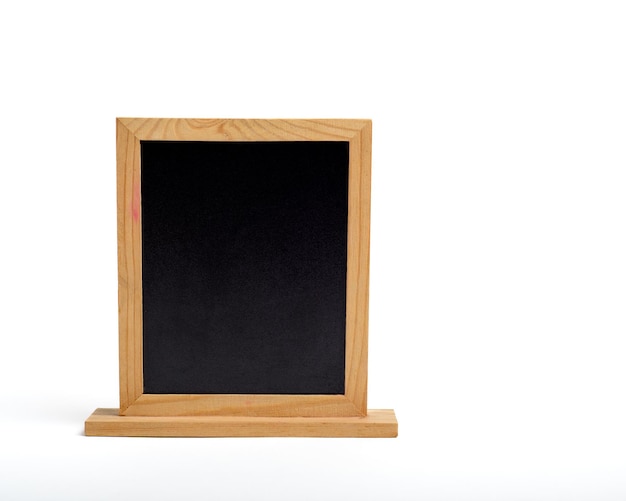 Klein bord met houten frame geïsoleerd op witte achtergrond