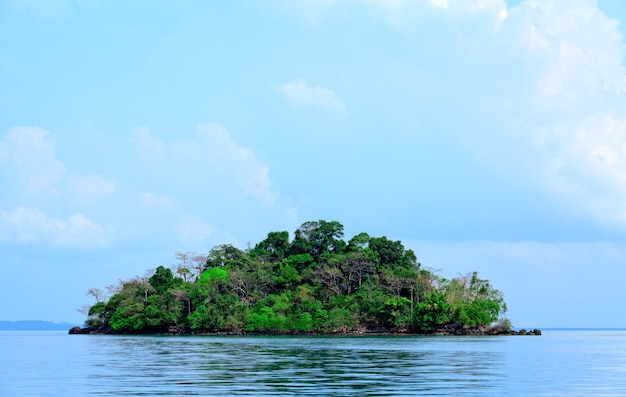 Klein eiland in tropische zee