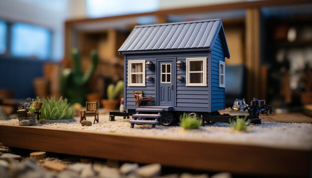 Foto klein huis op de achterkant van een el camino-fotoshoot