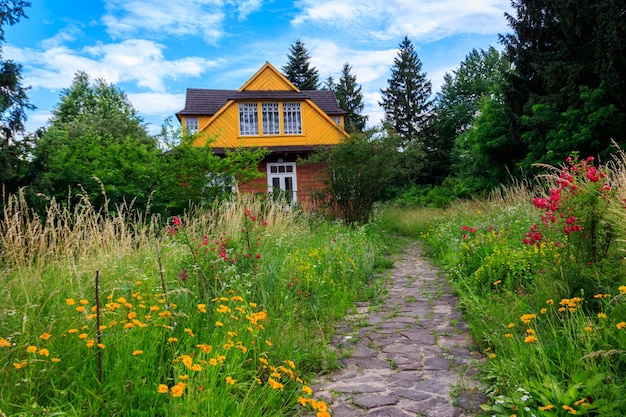 Foto klein huisje in het oekraïense dorp