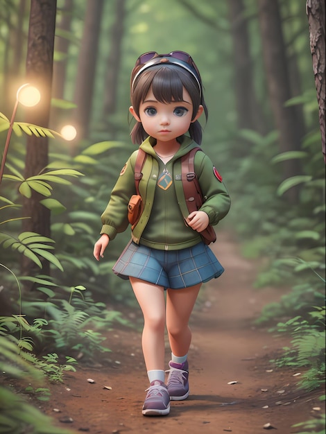 klein meisje in het bos