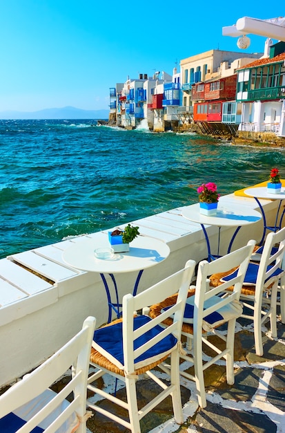 Klein venetië op het eiland mykonos, cycladen, griekenland