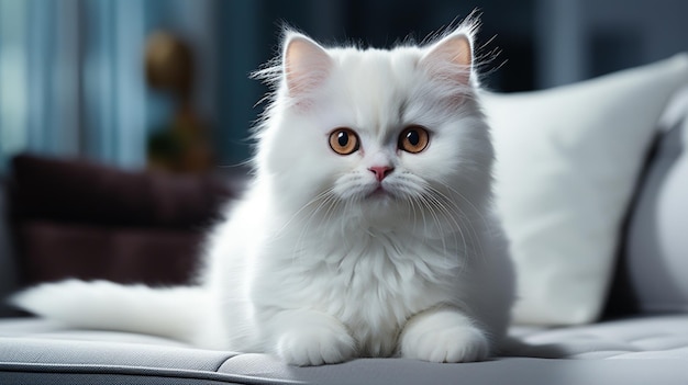 Klein wit katje op witte achtergrond
