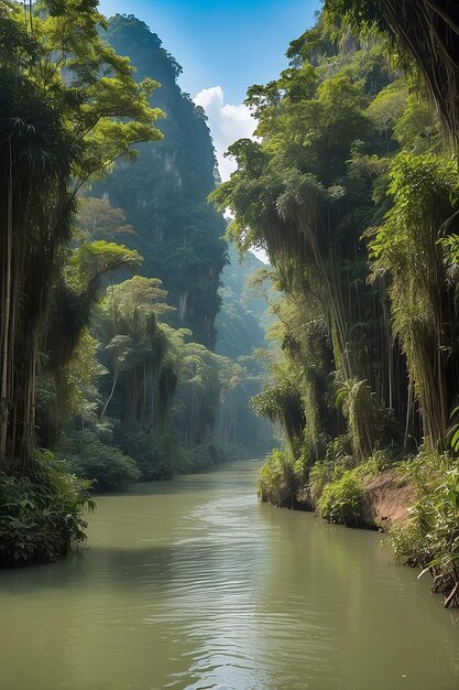 Kleine amazon in Pangnga in Sang Nae kanaal Thailand