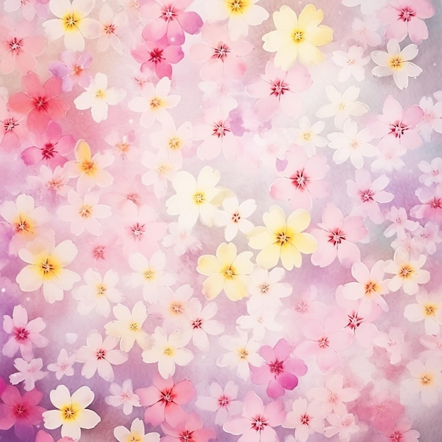 Kleine aquarel bloemen textuur achtergrond zachte kleurverloop behang