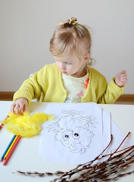 Kleine baby meisje schilderij