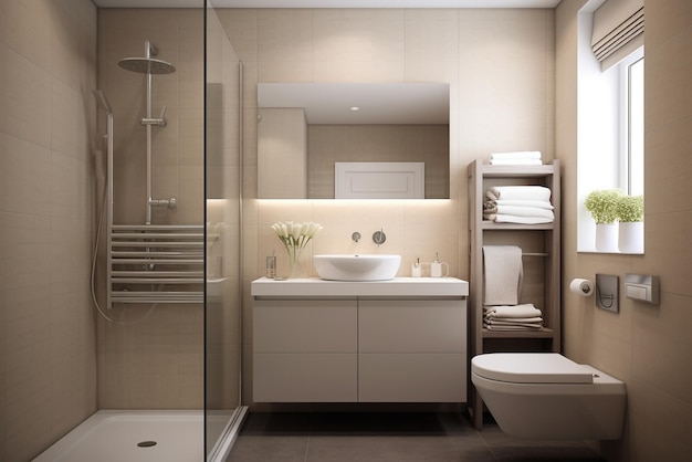 Kleine badkamer in moderne stijl