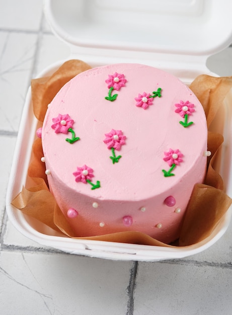 Kleine bentocake als cadeau voor de feestdagen Koreaanse taarten in een doos voor één persoon