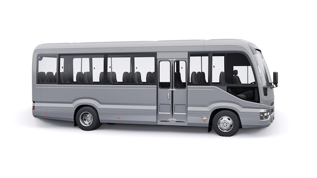 Kleine bus voor stads- en voorsteden voor reizen Auto met leeg lichaam voor ontwerp en reclame 3d illustratie