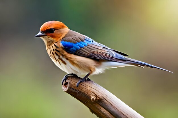 Foto kleine gestreepte zwaluwvogel geïsoleerd