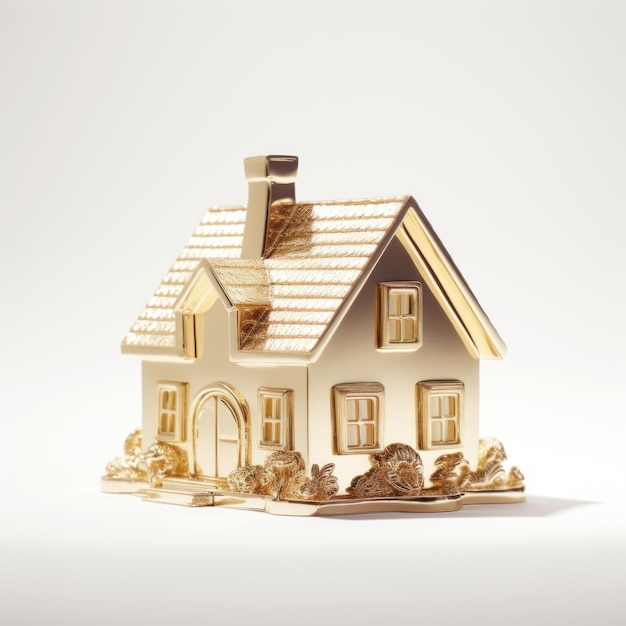 Kleine gouden huis lening goud huis lening en financieel concept