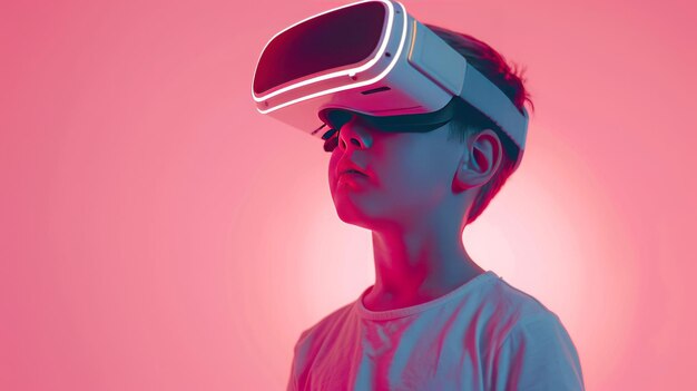 Kleine jongen met een VR-bril.