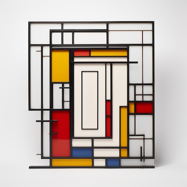 Kleine moderne kunstdeur geïnspireerd door Mondrian