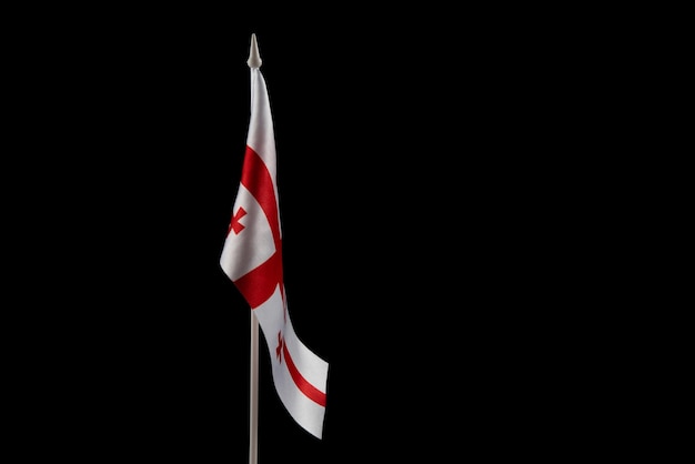 Kleine nationale vlag van Georgië op een zwarte achtergrond