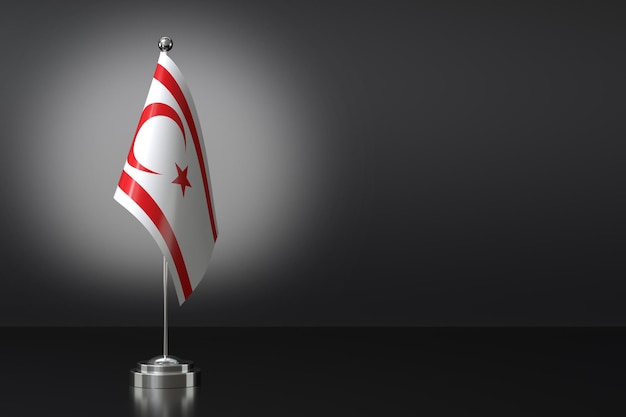 Foto kleine nationale vlag van noord-cyprus op een zwarte achtergrond 3d rendering