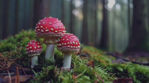 kleine niet-eetbare paddenstoelen giftige paddenstokken bos achtergrond macro natuur wild