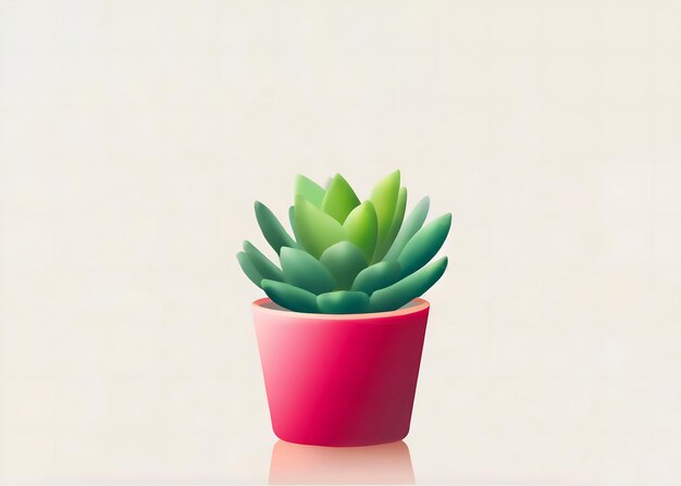 Kleine plant in pot succulenten of cactus geïsoleerd op witte achtergrond door front view realistische vector