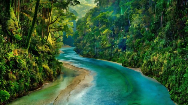Kleine rivierstam in het regenwoud