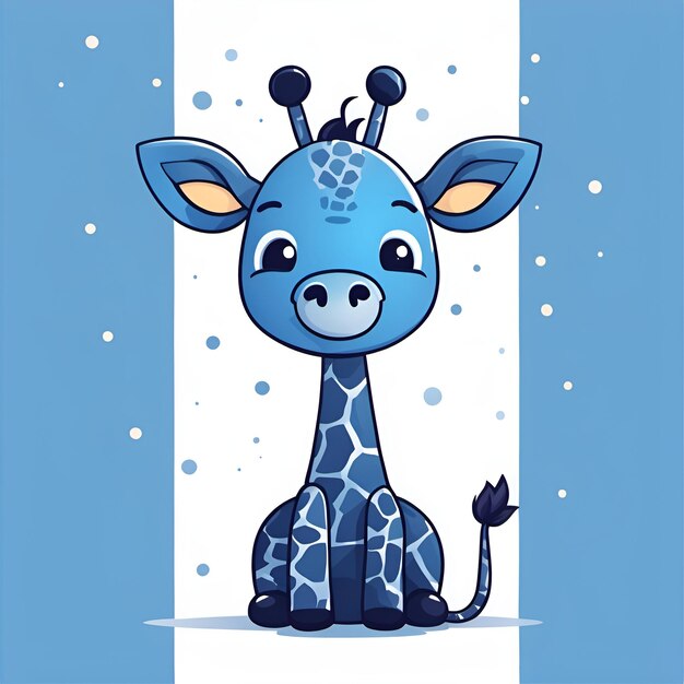 Kleine schattige cartoon lachende giraffe