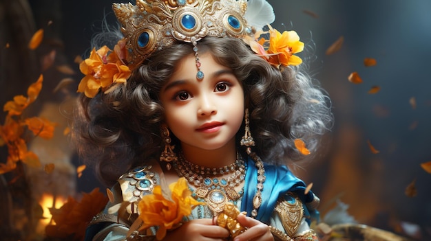 Kleine schattige Heer Krishna