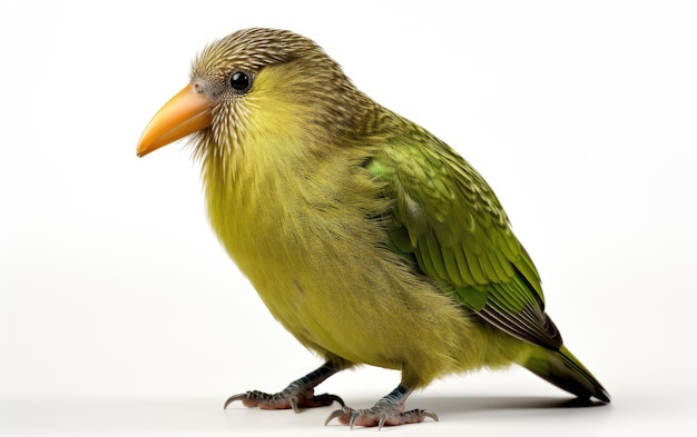 Kleine vogel met lange snavel die op tafel zit