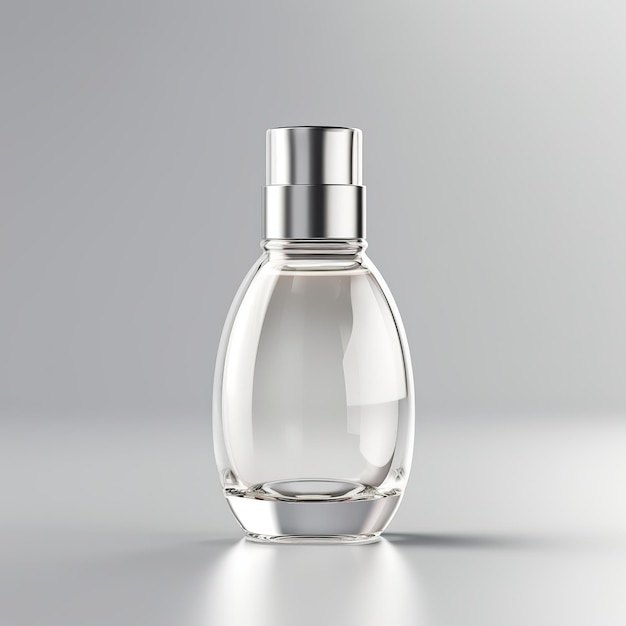 kleine witte glazen fles met metalen deksel voor cosmetisch serummodel