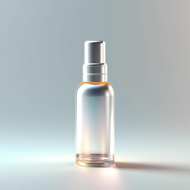 kleine witte glazen fles met metalen deksel voor cosmetisch serummodel