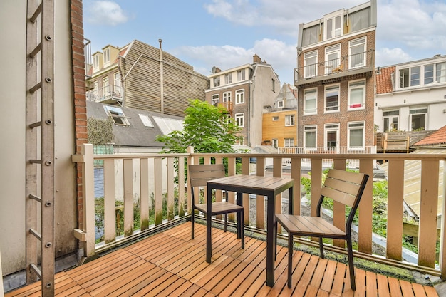 Kleine zithoek op balkon